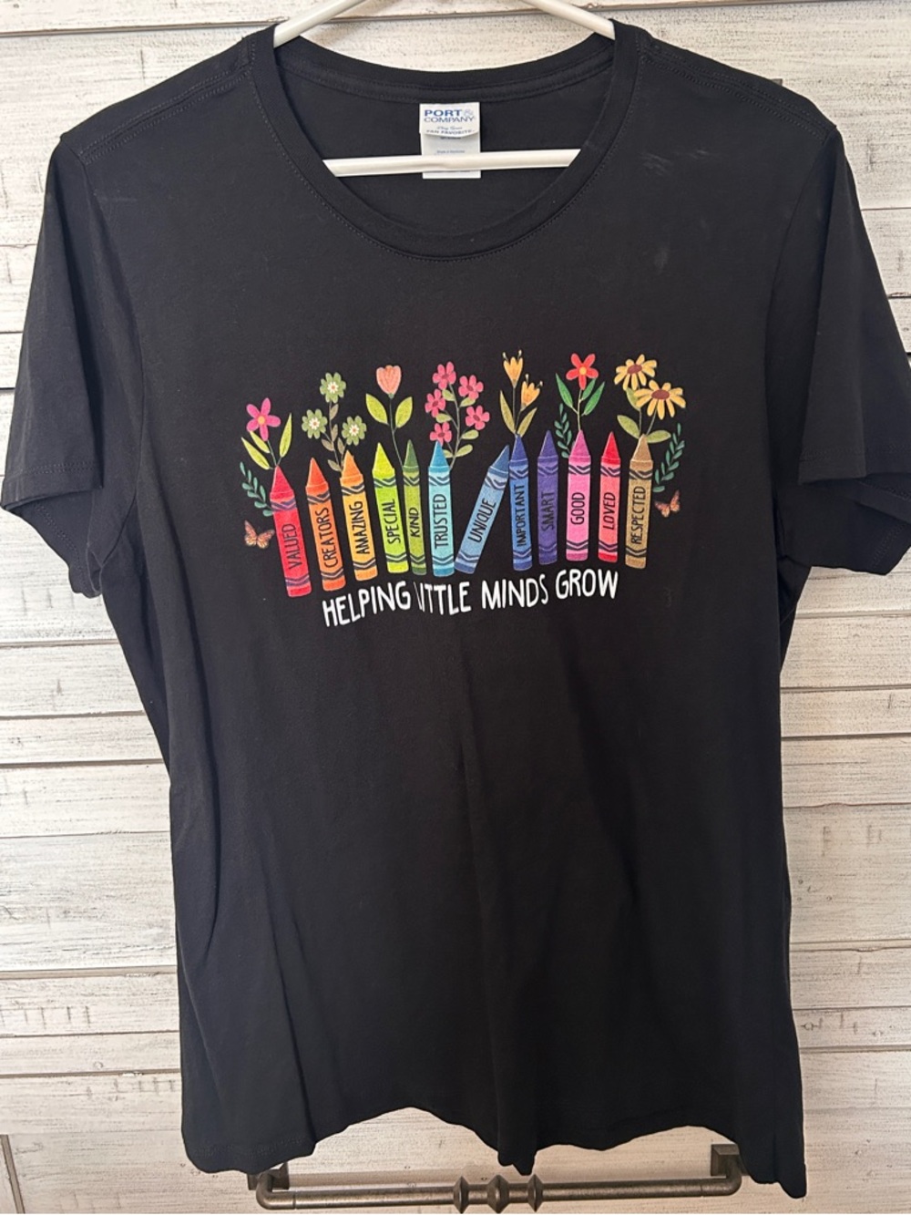 Helping Little Minds Grow Kids Black Graphic Tee